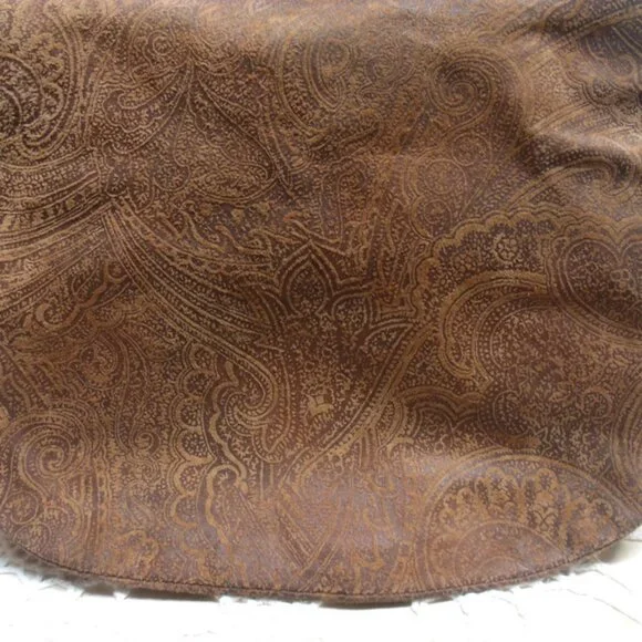 Coldwater Creek Suede Leather Brown Paisley Crossbody Bag - Picture 10 of 10